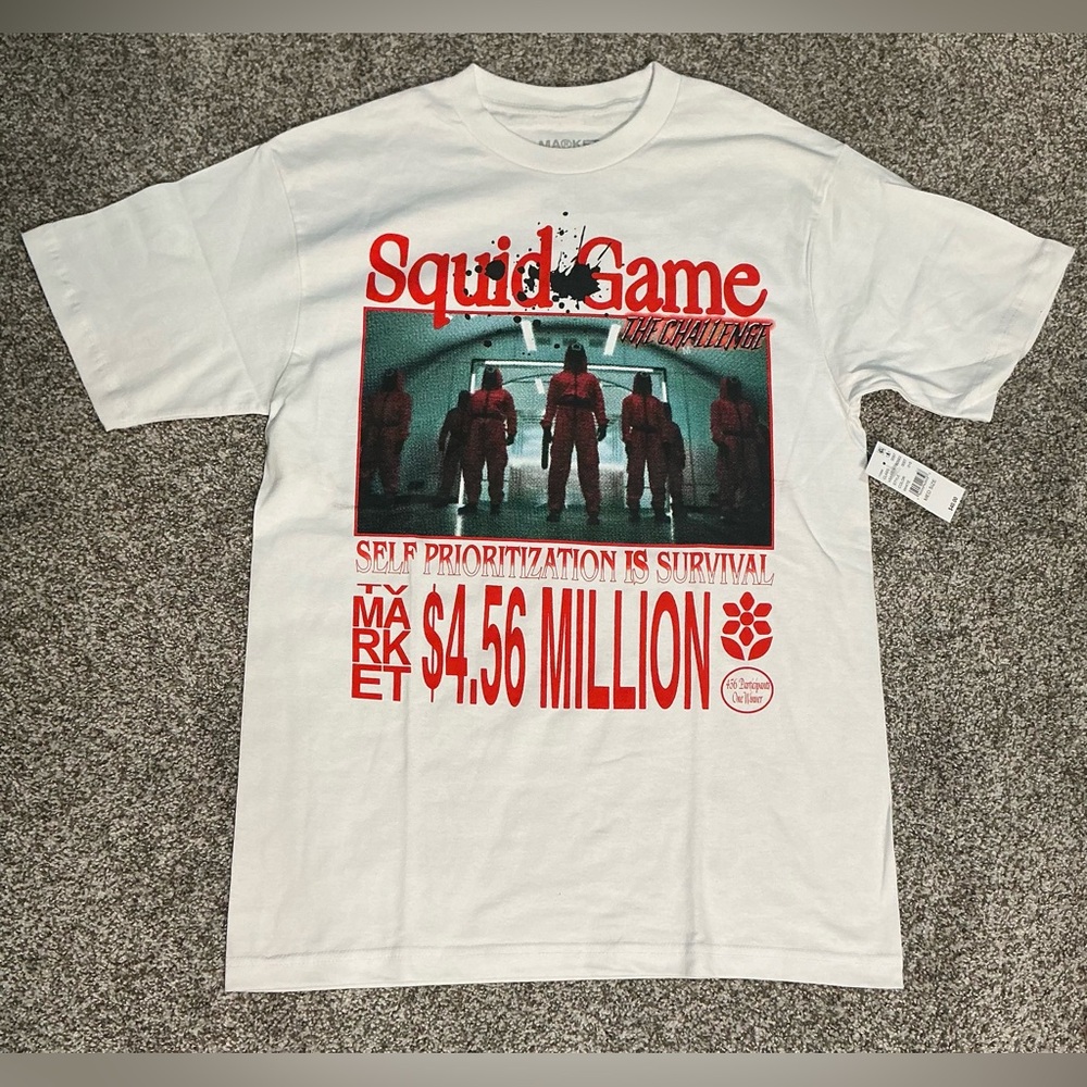 Market PacSun Netflix White Squid Game T-Shirt Med New
